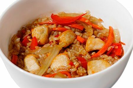 Тяхан с курицей