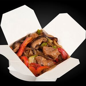 Фунчоза со свининой и с соусом пульгоги