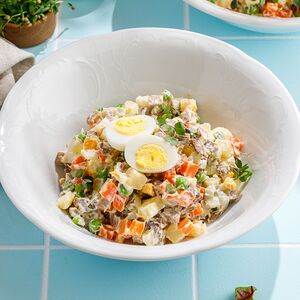 Оливье с говяжьим языком