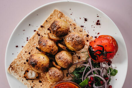 Шашлык из картофеля с курдюком