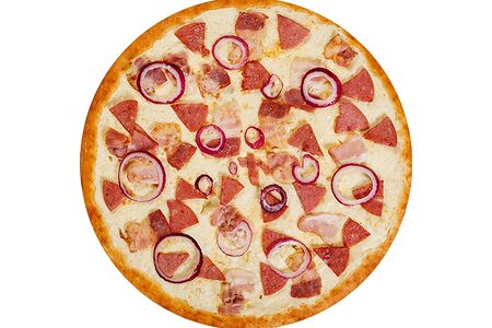 Пицца с беконом и луком