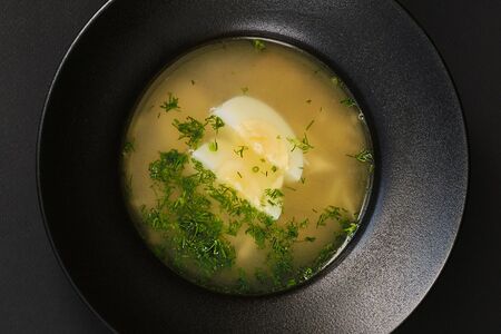 Куриный суп-лапша с яйцом