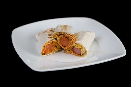 Хот-дог в лаваше ( двойной)