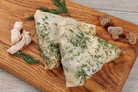 Блины с курицей и грибами