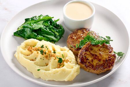 Котлета из филе индейки с картофельным пюре