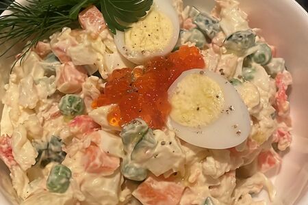 Оливье с крабом