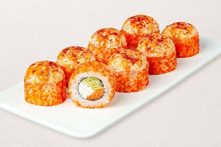 Пиканто с креветкой и лососем запеченный ролл