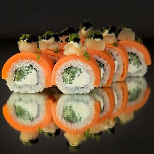 Филадельфия с гребешком и лаймовым айоли