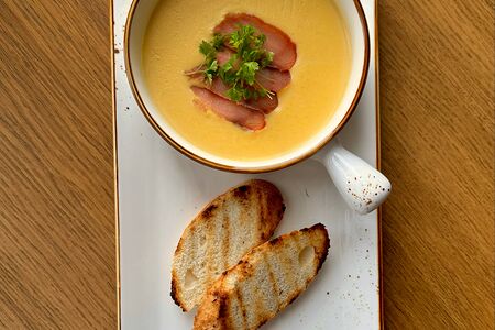 Сырный крем-суп с неркой