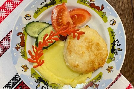 Куриная котлета с пюре