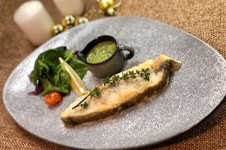 Стейк из сочного палтуса