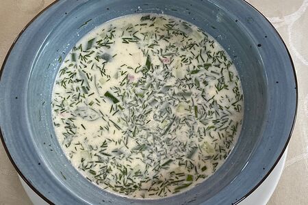 Окрошка с колбасой