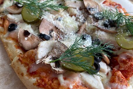 Векошник с куриным филе и грибами