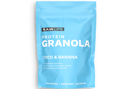 Гранола протеиновая R. a. w. life Кокос-Банан