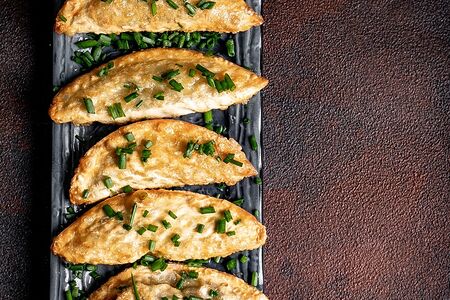 Дамплинги фри с овощами