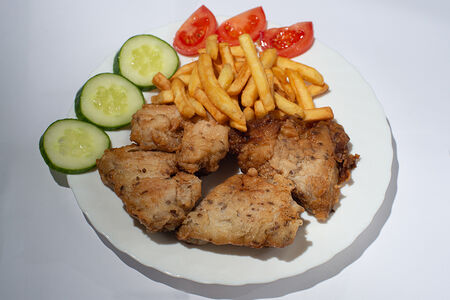 Куриные крылышки с картофелем фри