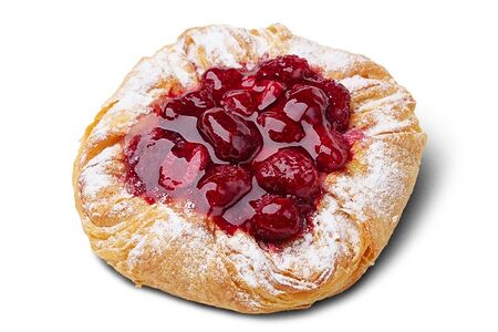 Дениш с малиной и заварным кремом