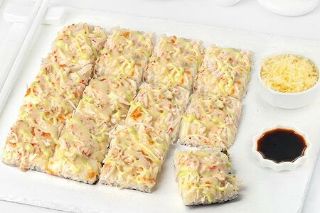 Суши-пицца с крабом