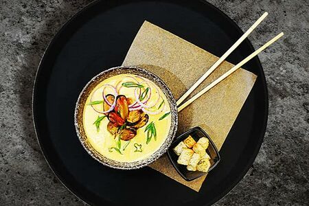 Сырный суп пюре с мидиями