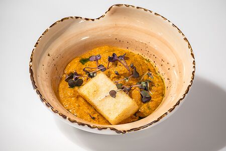 Харчо по-мегрельски с мамалыгой в панировке