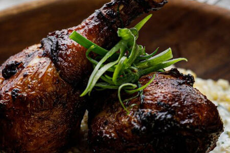 Куриная голень с булгуром