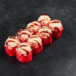 Запечённый ролл с крабом и моцареллой