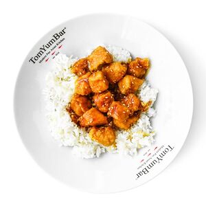 Курица терияки с кунжутом и рисом