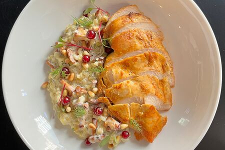 Цыпленок с ризотто из булгура