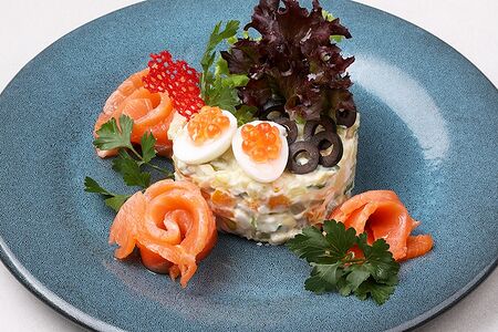 Оливье с семгой