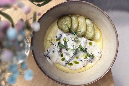 Бефстроганов с картофельным пюре