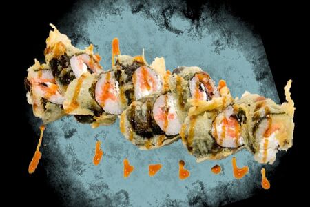 Жареный с лососем и угрем