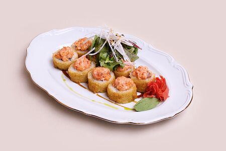 Снежный краб с авокадо и спайси - лососем