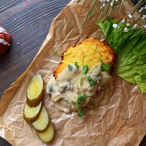 Дерун с мясом по-деревенски