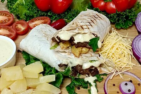 Гавайская шаурма с говядиной