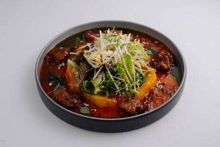 Салат тёплый с куриной печенью