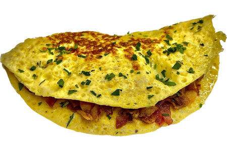 Омлет с беконом и зеленью
