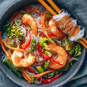 Вок №12 Фунчоза с креветками