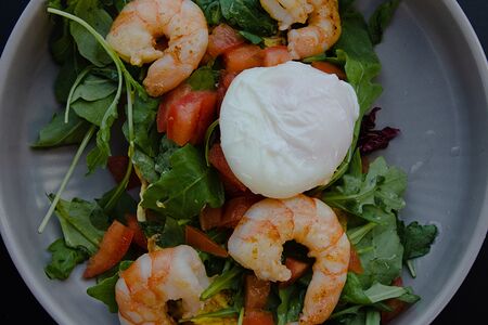 Бриошь с креветками гриль