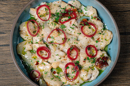 Карпаччо из солёных белых грибов