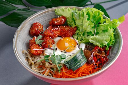 Пибимпаб с курицей попкорн