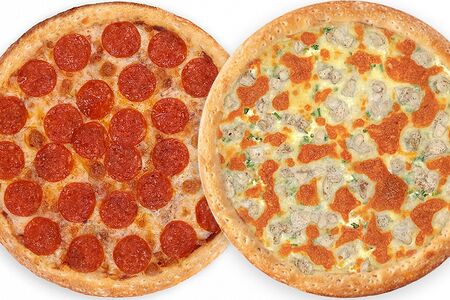 2 пиццы Пепперони и Сочная курочка