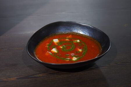 Суп томатный с беконом и брынзой