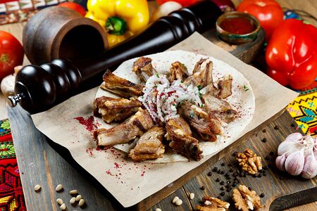 Шашлык из бараньих семечек