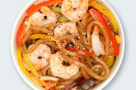 Удон с креветками