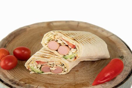 Хот-дог в лаваше c 2 сосисками