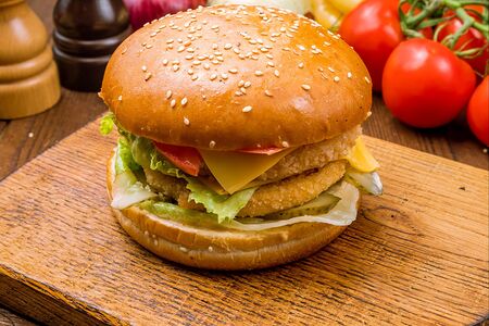 Дабл бургер с курицей