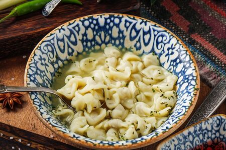 Маленькие азербайджанские пельмешки с бараниной Дюшбара