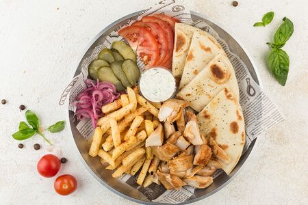 Открытый гирос с курицей