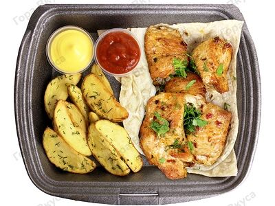 Филе индейки на углях (гарнир4) 200/100/30/30 г