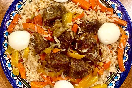 Узбекский плов с телятиной на компанию халяль